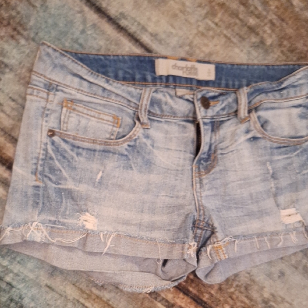 Charlotte Russe Light Blue Frayed Jean Shorts. Excellent Condition Size 6 - Picture 5 of 8